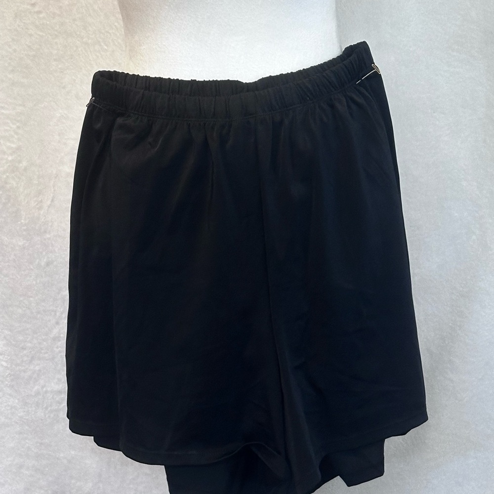 #1440 Beach Belle Swim Wear..Black Women's Swim Shorts Size 14